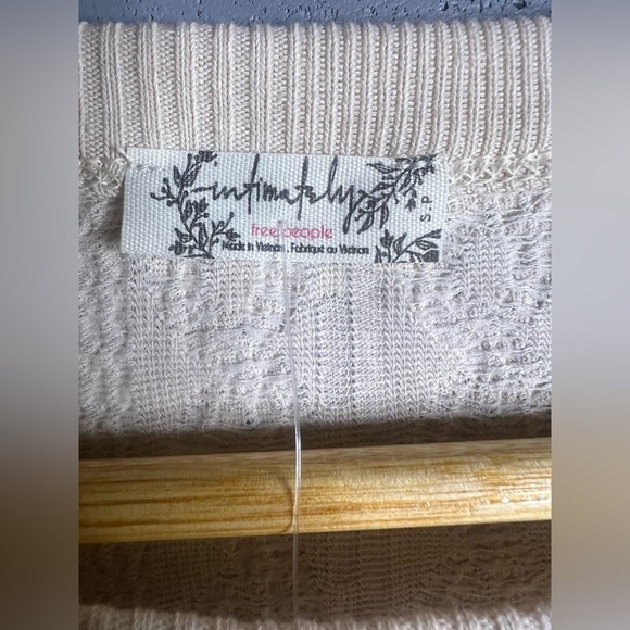 Free People Intimately Bodysuit in Cream Size S Cable Knit Long Sleeve Ribbed. - Picture 9 of 10